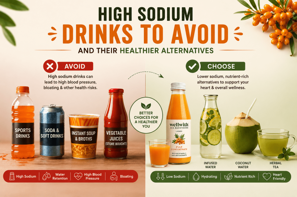 High Sodium Drinks to Avoid and Their Healthier&nbsp;Alternatives